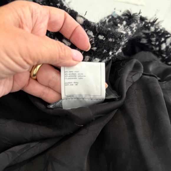 Chanel Classic Collarless Zipper Tweed Black Plaid ARTIC Jacket Blazer - Picture 13 of 16